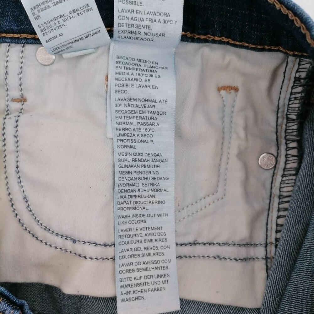 Levi's Womens Denim Blue Mid Rise Frayed Hem 311 Shaping Skinny Jeans Size 28 - Picture 9 of 10